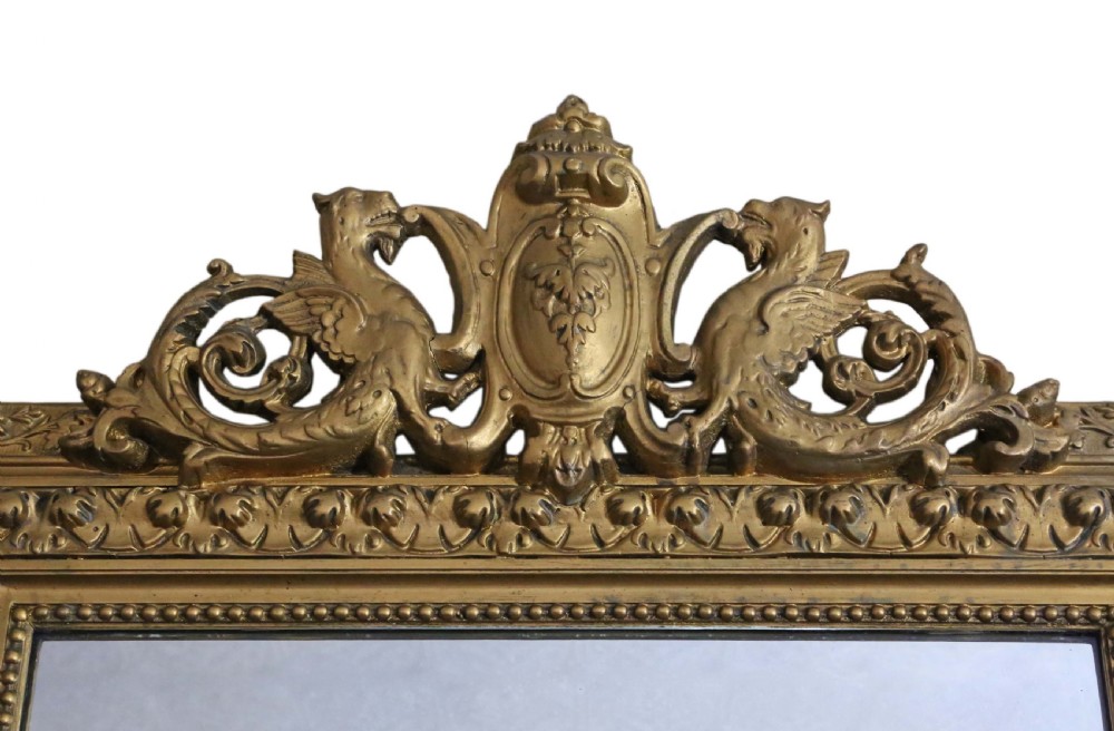 ANTIQUE 19TH CENTURY LARGE QUALITY GILT  OVERMANTLE MIRROR View II