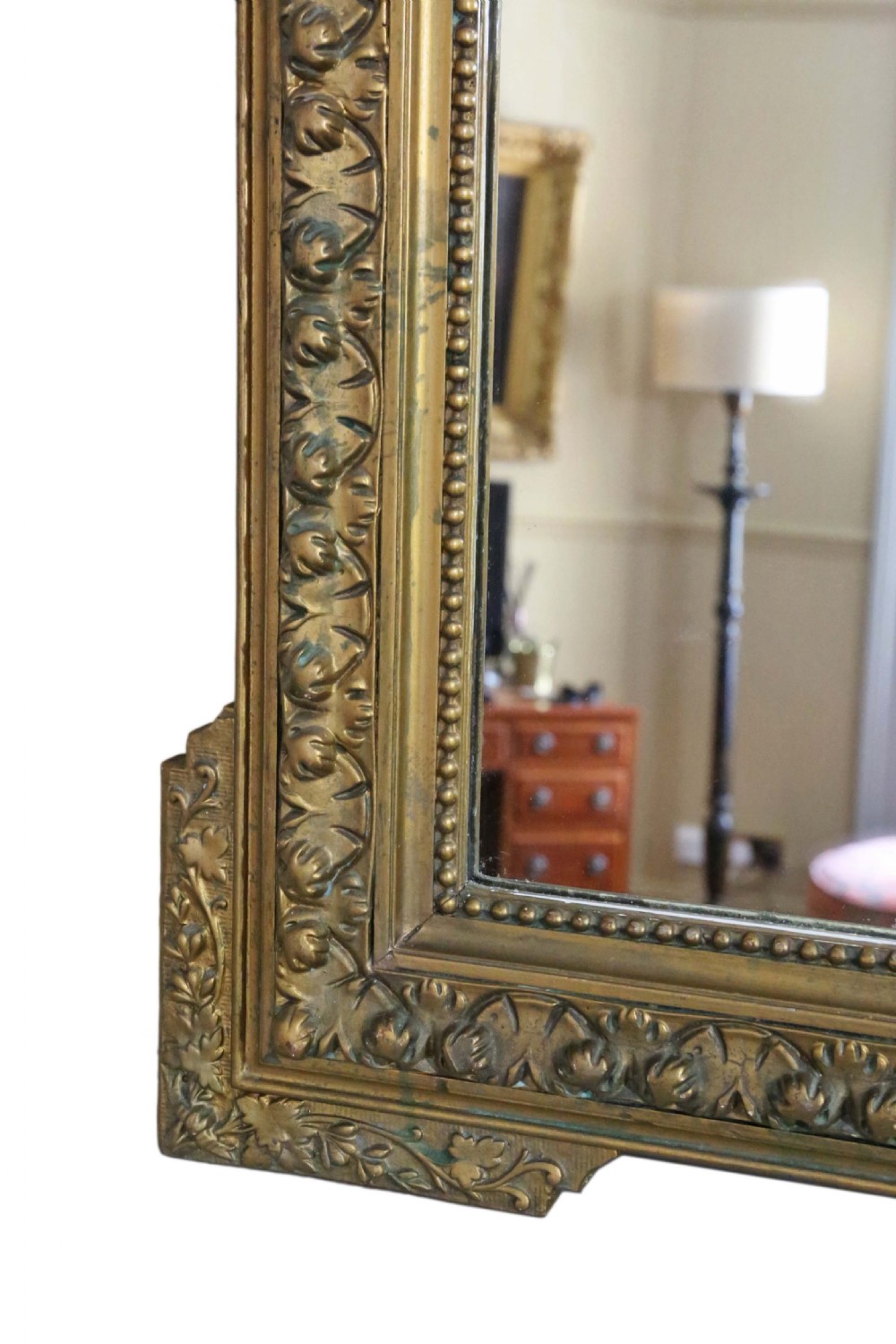 ANTIQUE 19TH CENTURY LARGE QUALITY GILT  OVERMANTLE MIRROR View VI