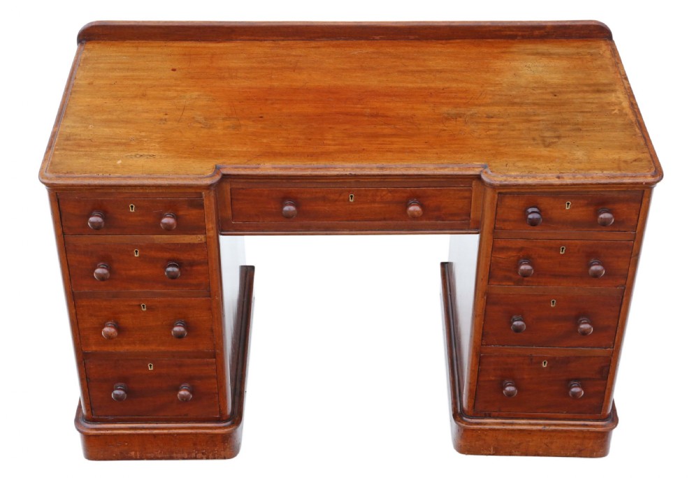 ANTIQUE QUALITY VICTORIAN MAHOGANY DESK  View II