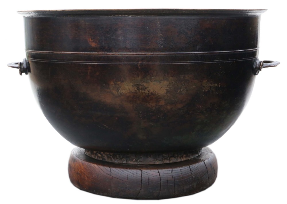 Antique Oriental Japanese large fine quality bronze jardinière planter Hibachi C1900 Meiji