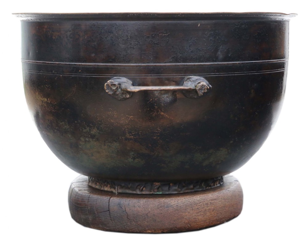 Antique Oriental Japanese large fine quality bronze jardinière planter Hibachi C1900 Meiji View II