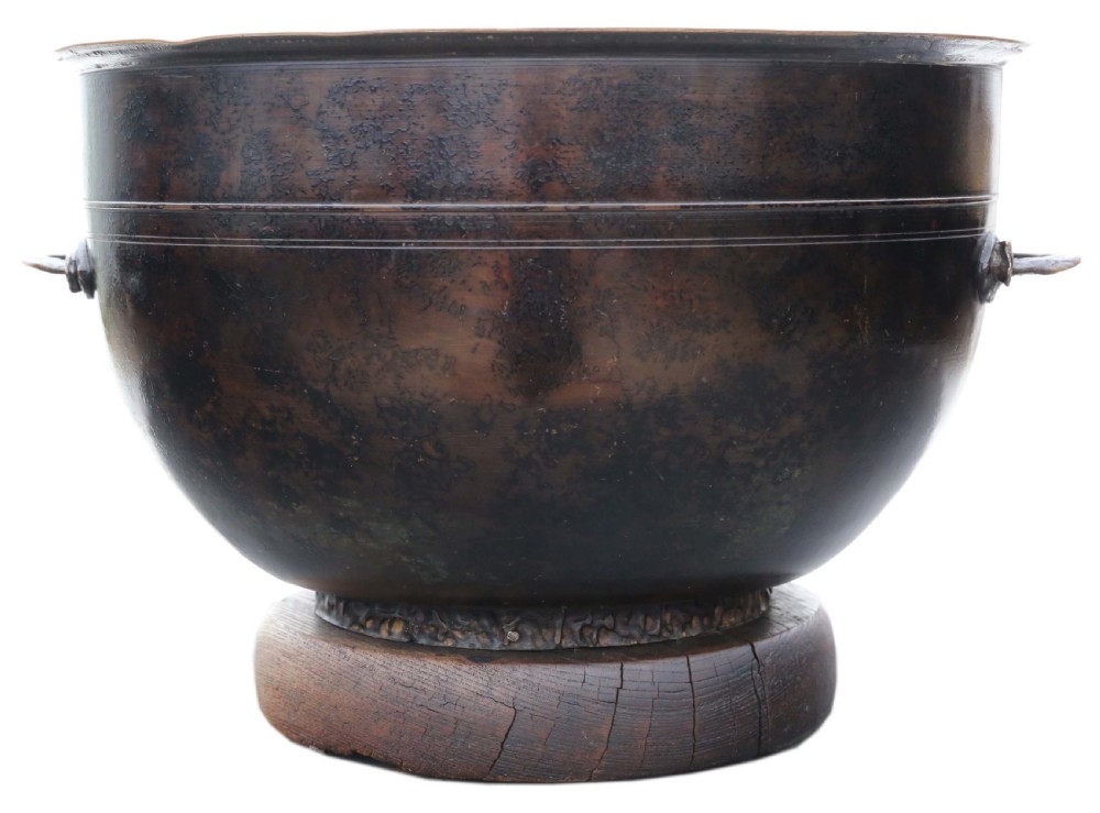Antique Oriental Japanese large fine quality bronze jardinière planter Hibachi C1900 Meiji View III