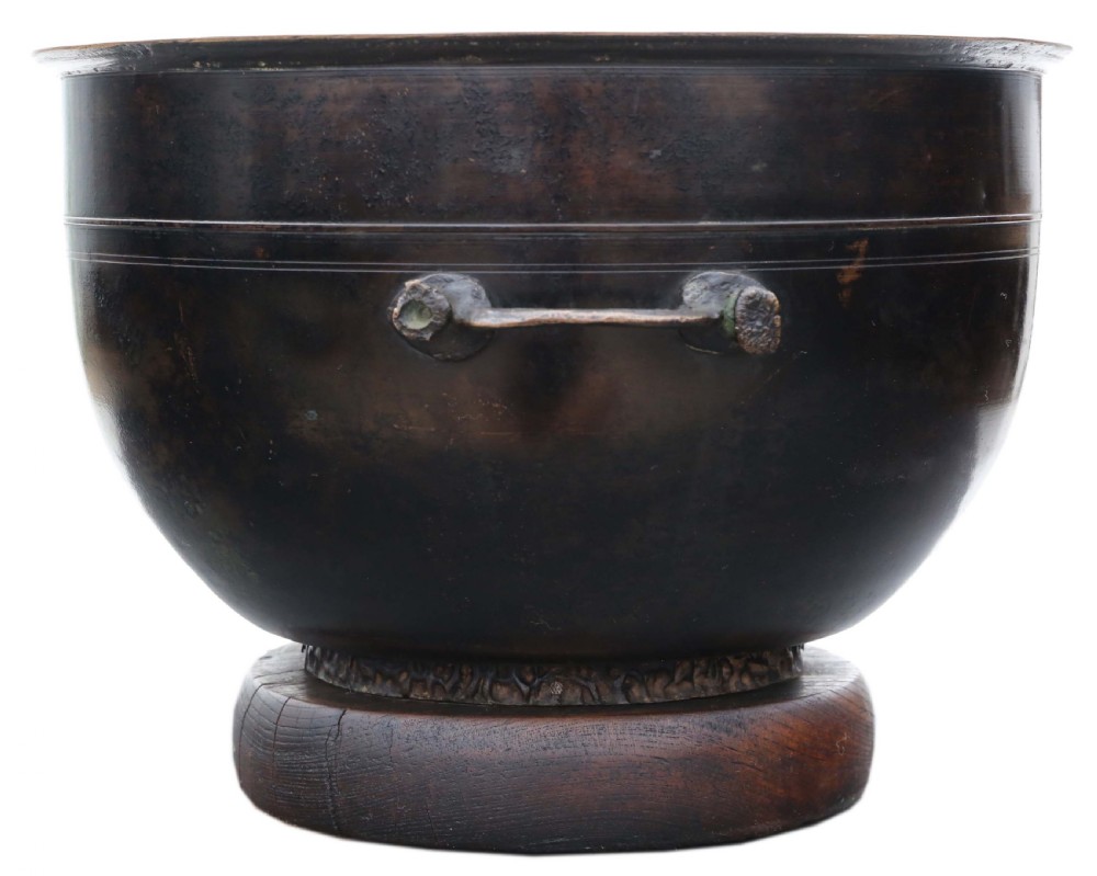 Antique Oriental Japanese large fine quality bronze jardinière planter Hibachi C1900 Meiji View IV