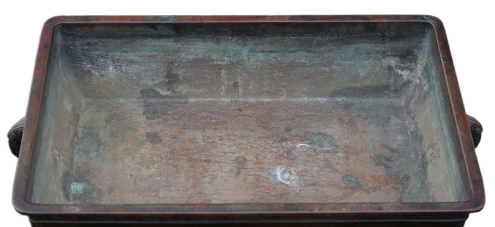 Antique Oriental Japanese large fine quality bronze jardinière planter Suiban Ikebana Meiji Period C1880 View VI