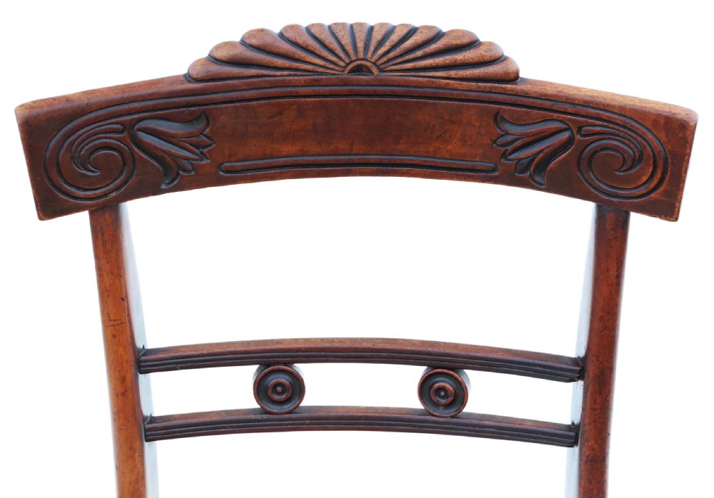 Antique fine quality set of 8 Regency mahogany dining chairs C1830 View VI