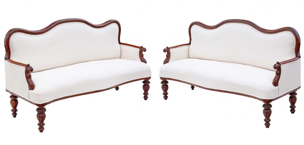 Antique very fine quality Pair of 19th Century mahogany sofas