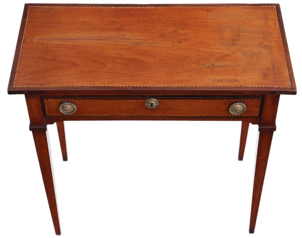 Georgian inlaid mahogany writing table