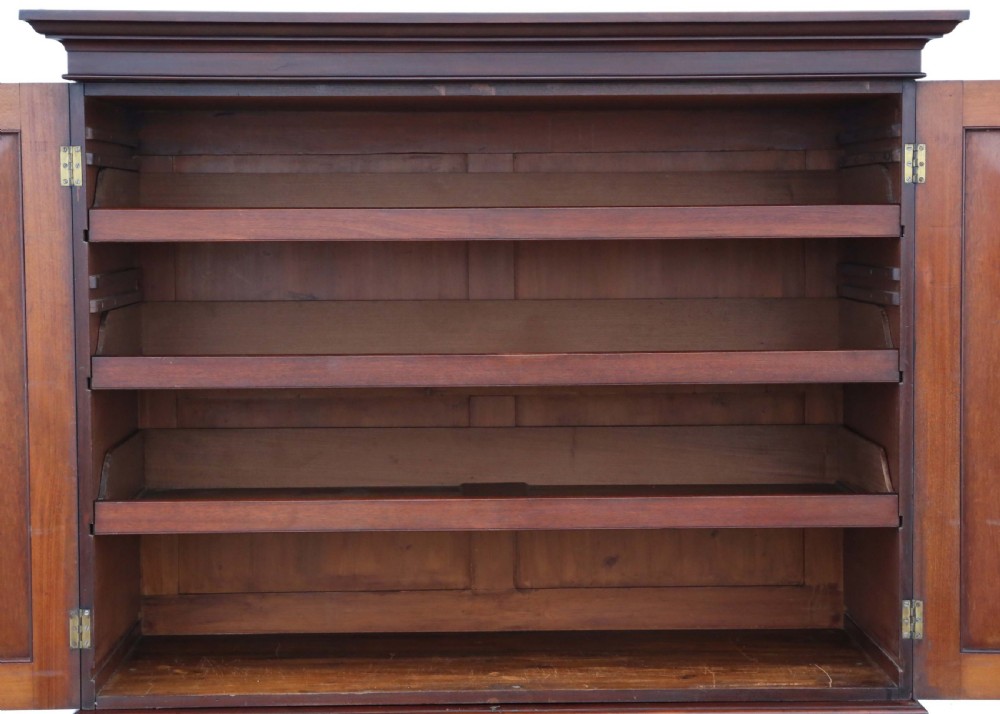 Antique fine quality 19th Century mahogany linen press by Edwards and Roberts View V