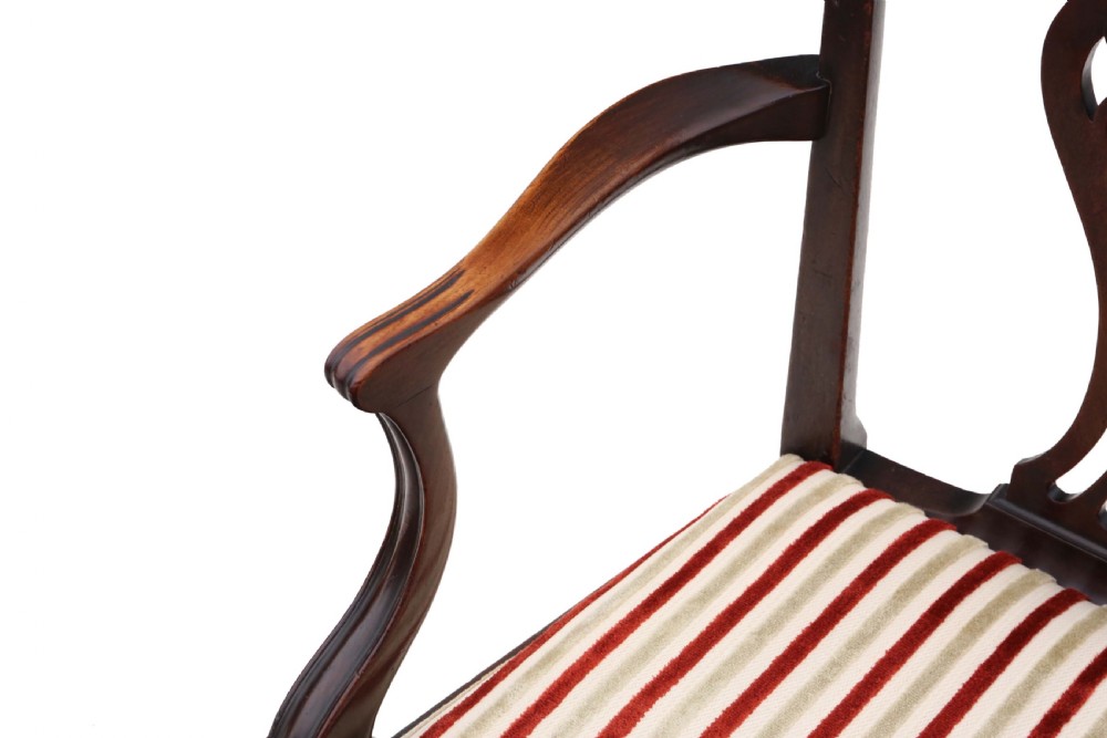 Antique fine quality Georgian mahogany elbow, carver or desk chair 18th Century View V
