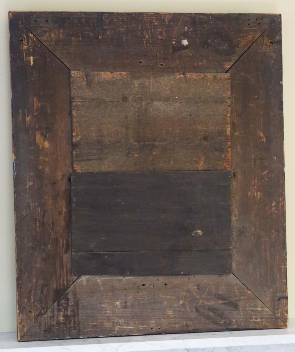 Antique large quality Dutch ebonised and gilt overmantle cushion mirror 19th Century View II