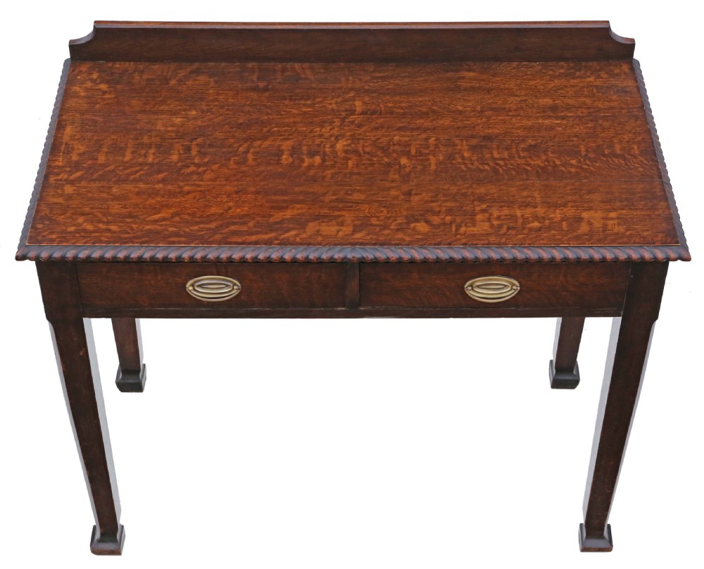 Antique fine quality late 19th Century oak writing table View III