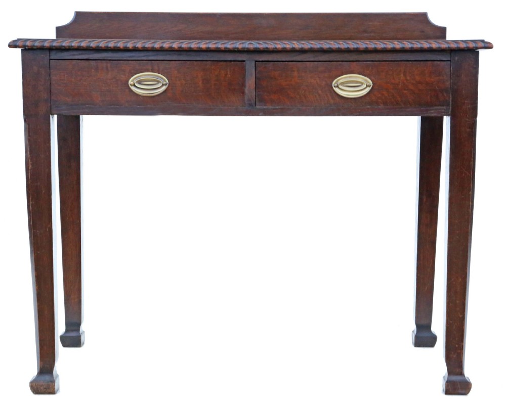Antique fine quality late 19th Century oak writing table View V