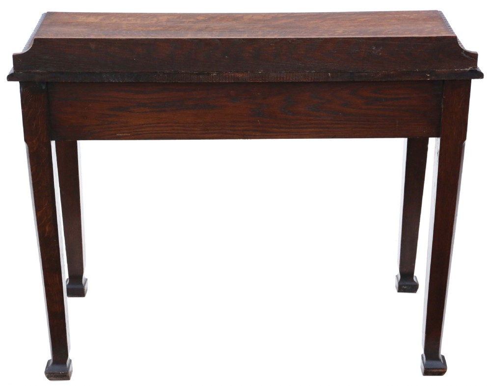 Antique fine quality late 19th Century oak writing table View VI