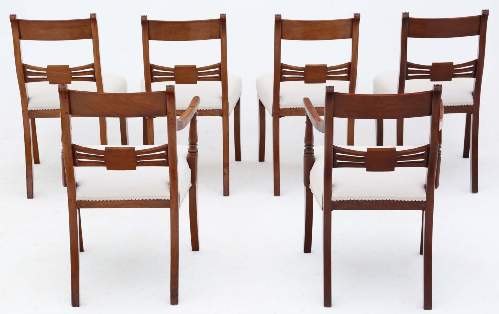 Antique quality set of 6 (4 plus 2) 19th Century mahogany dining chairs View II
