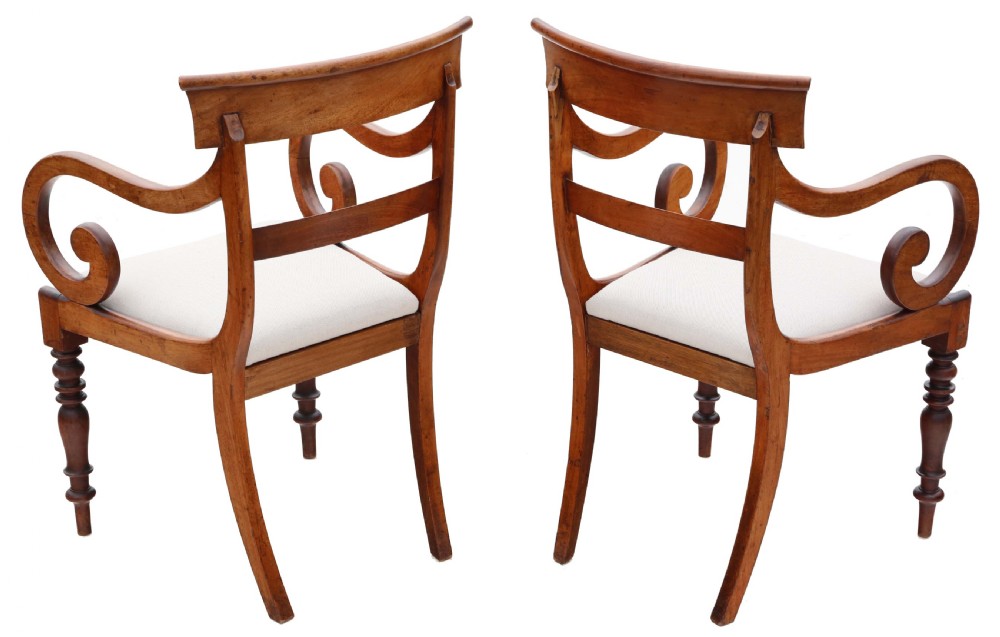 Antique fine quality pair of 19th Century mahogany elbow carver dining chairs View III