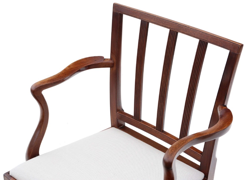 Antique fine quality set of eight (6 plus 2) early 19th Century Regency mahogany dining chairs View III