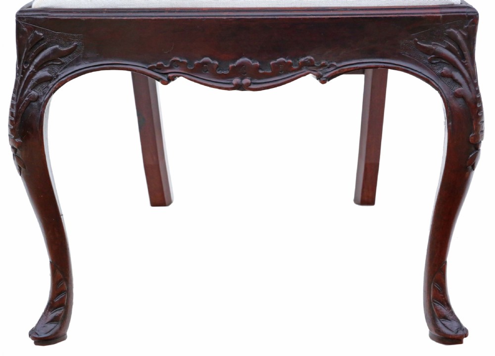 Antique fine quality set of ten 18th Century Georgian carved mahogany dining chairs View III