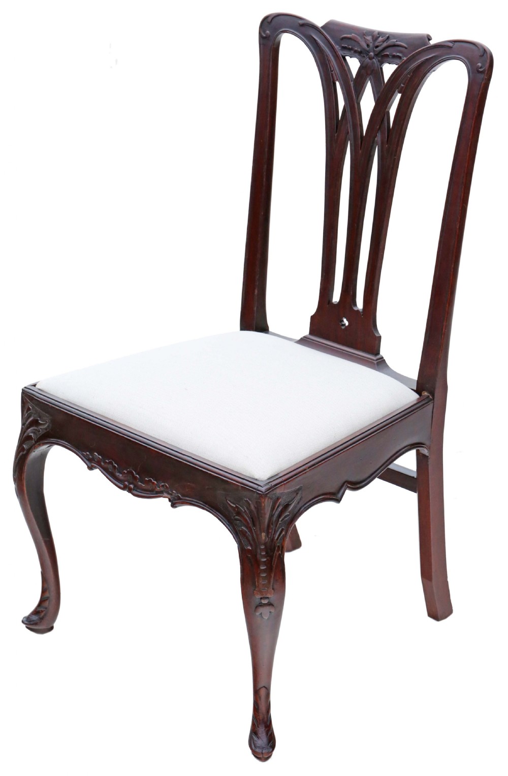 Antique fine quality set of ten 18th Century Georgian carved mahogany dining chairs View V