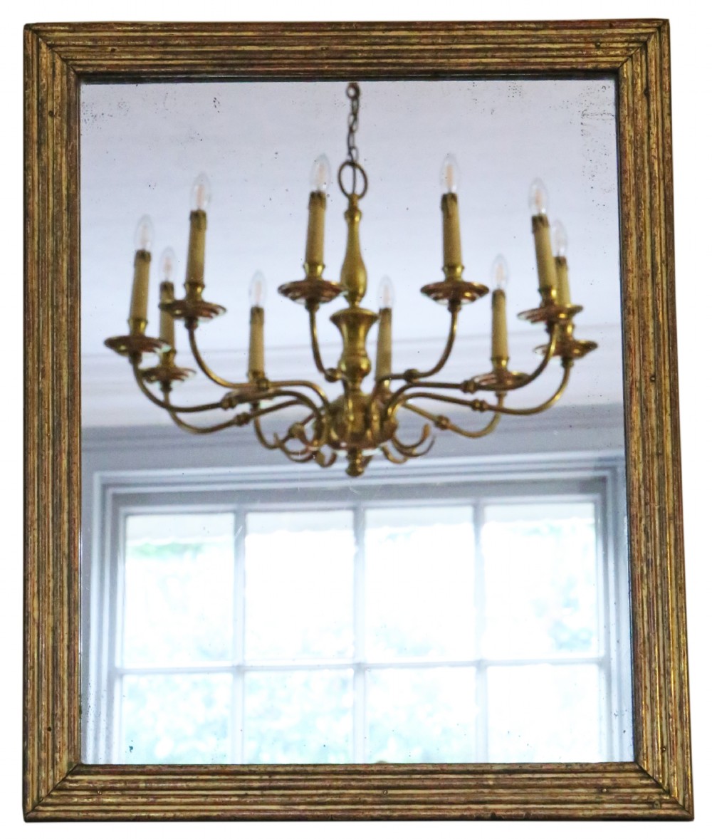 Antique fine quality gilt overmantle mirror 19th Century