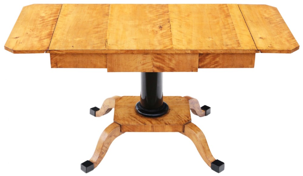 Antique fine quality early 19th Century Swedish Biedermeier satin birch sofa table