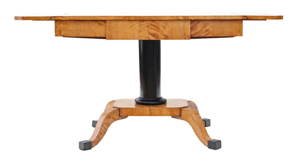 Antique fine quality early 19th Century Swedish Biedermeier satin birch sofa table View III