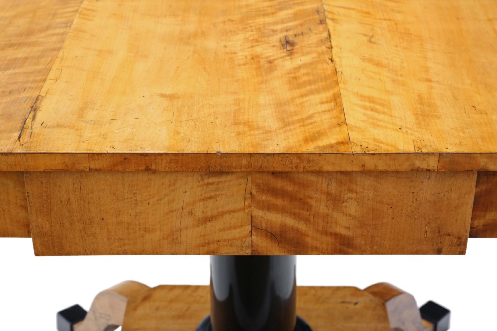 Antique fine quality early 19th Century Swedish Biedermeier satin birch sofa table View VI