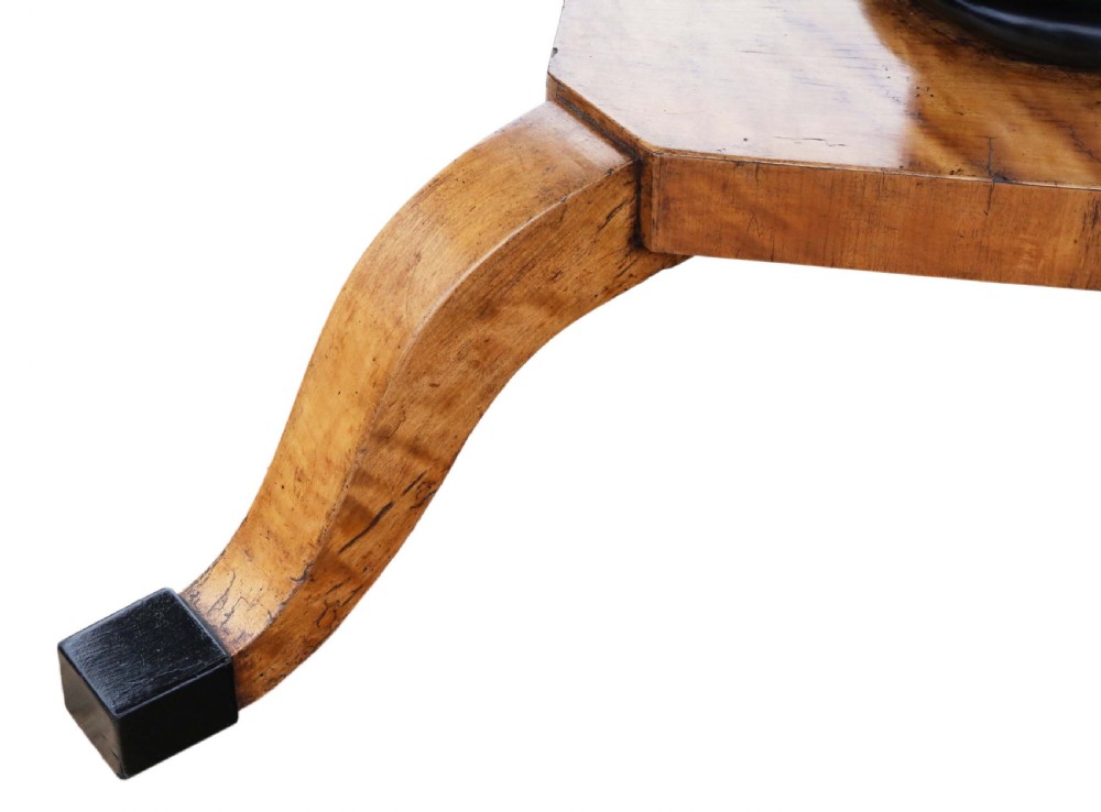 Antique fine quality early 19th Century Swedish Biedermeier satin birch sofa table View X