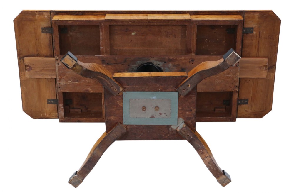 Antique fine quality early 19th Century Swedish Biedermeier satin birch sofa table View XI