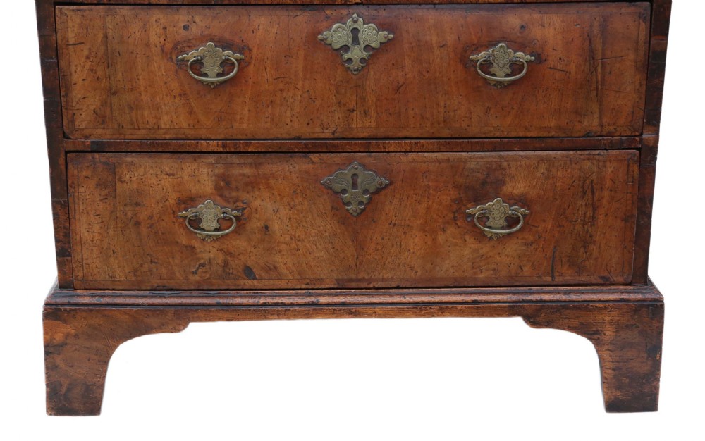 Antique Georgian early 18th Century cross banded walnut bureau View VIII