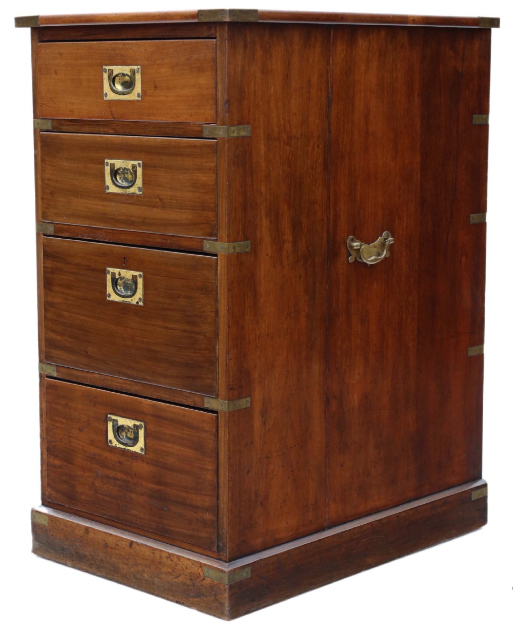 Antique quality mahogany campaign chest of drawers C1915