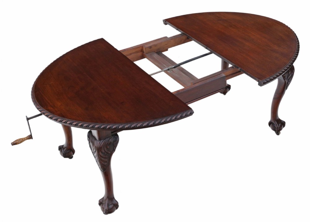 Antique fine quality ~6' mahogany wind out extending dining table C1900 View VI