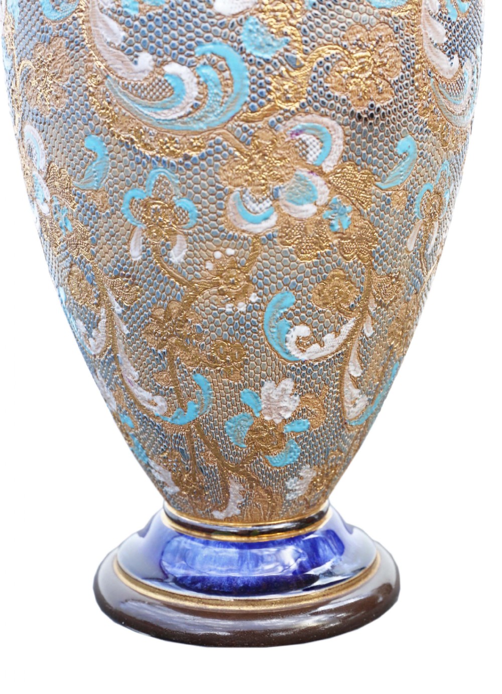 Antique large pair of Art Nouveau Royal Doulton Slater vases View III