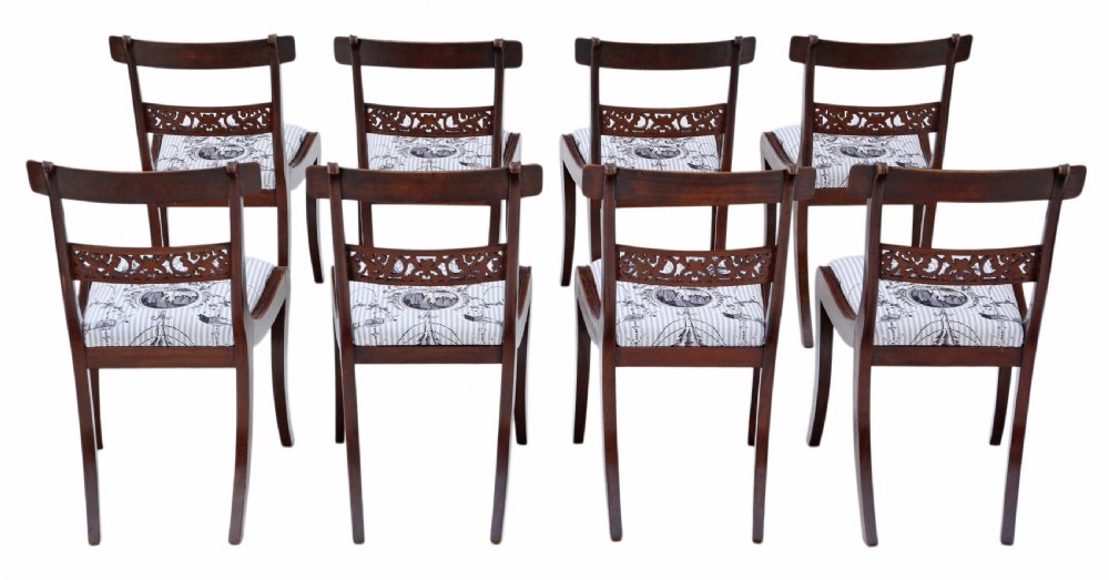 Antique fine quality set of 8 Regency faux rosewood dining chairs 19th Century C1825 View II