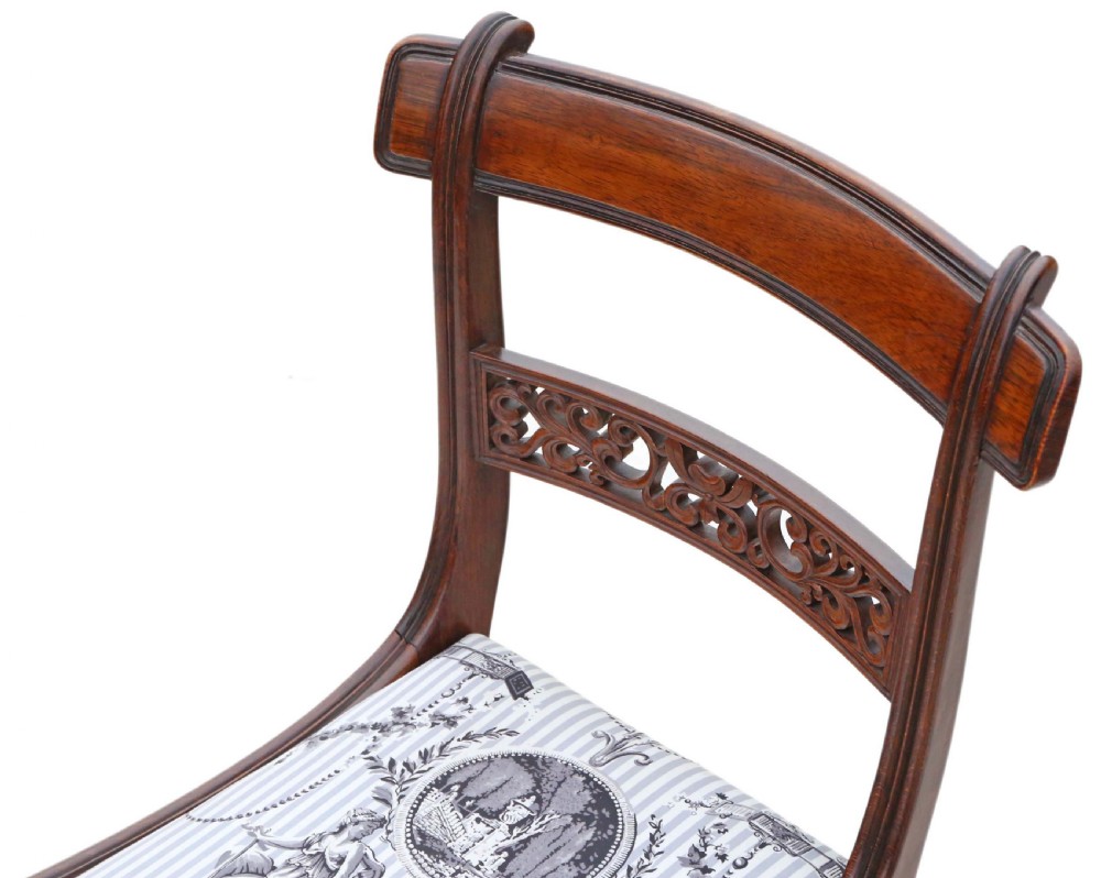 Antique fine quality set of 8 Regency faux rosewood dining chairs 19th Century C1825 View VII