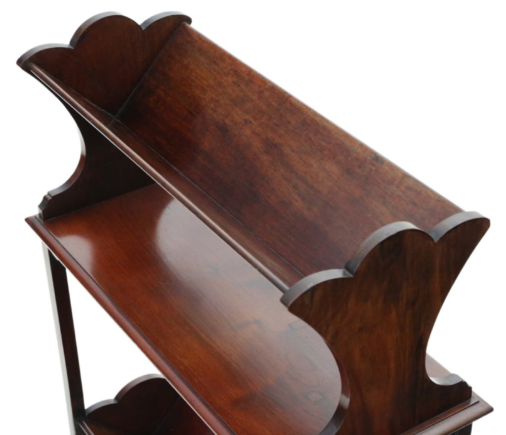 Antique fine quality Art Nouveau mahogany book trough stand C1900 View IV