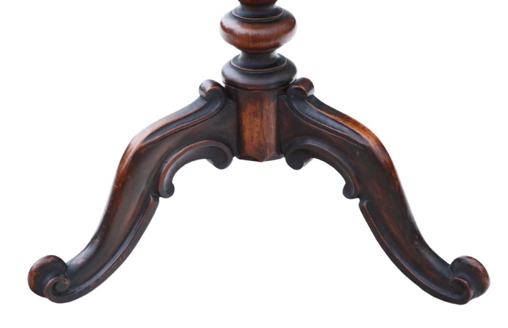 Antique quality 19th Century burr walnut side wine table View V
