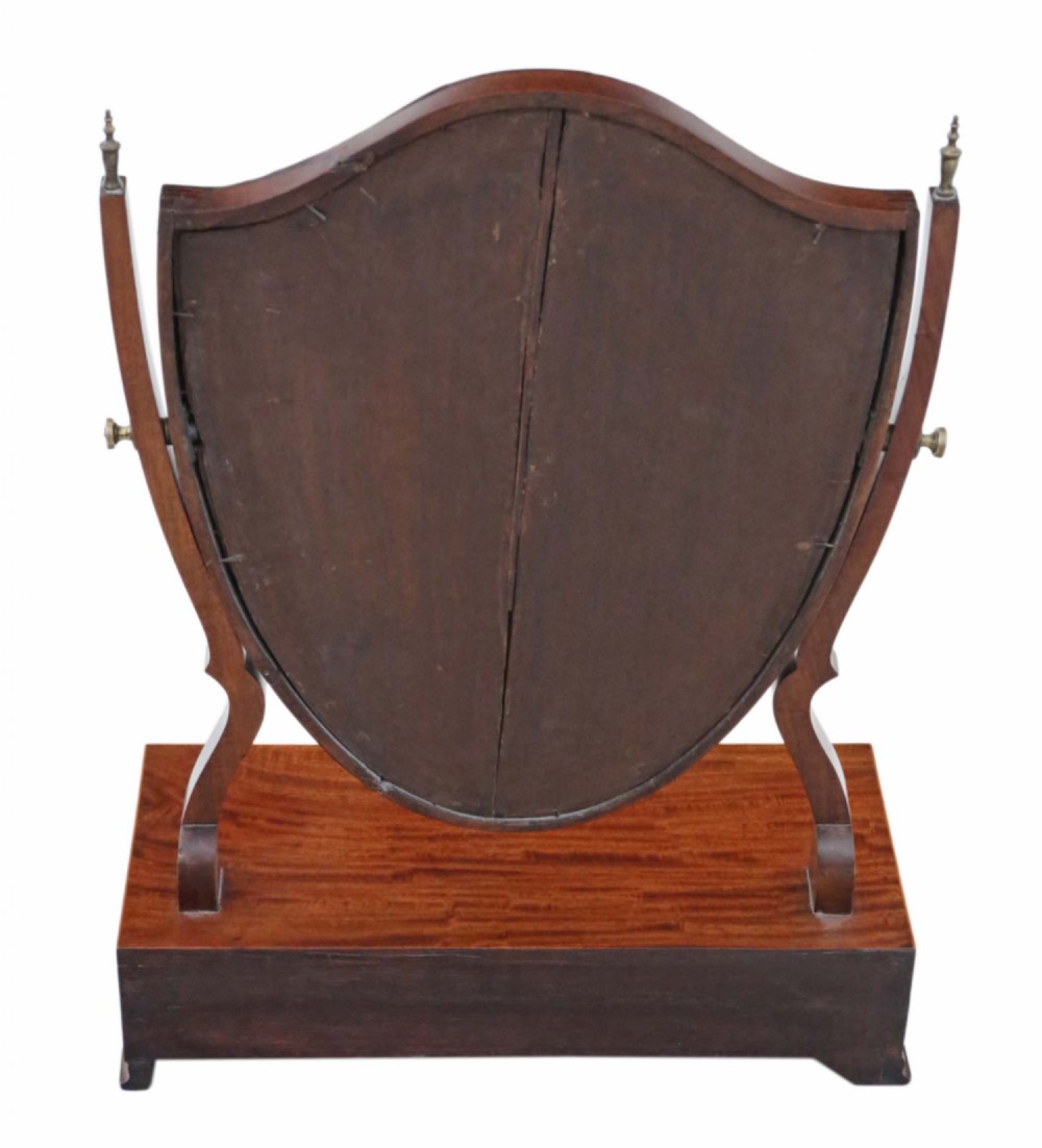 Antique quality 19th Century mahogany shield dressing table swing mirror View IV