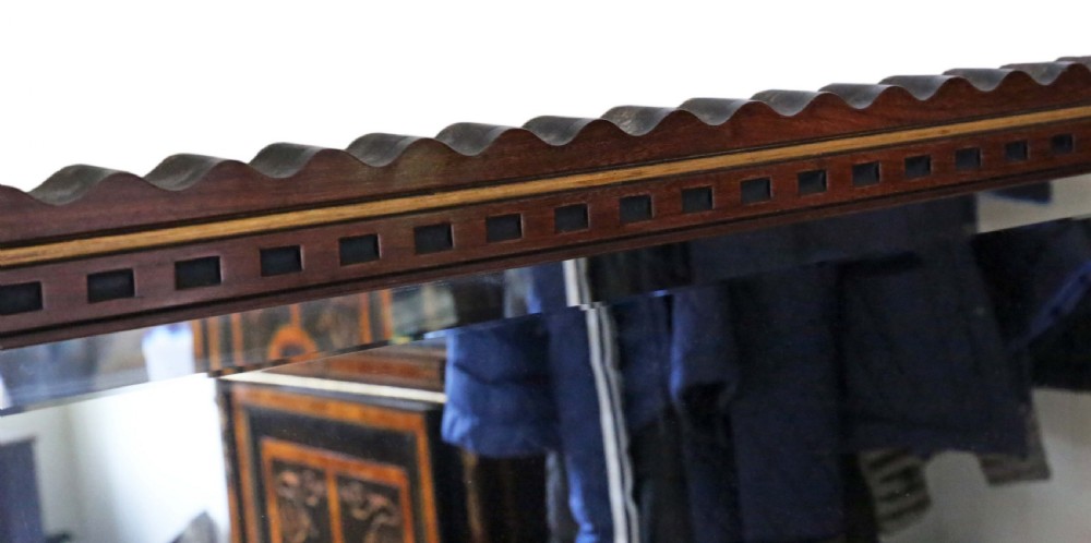 Antique very large fine quality mahogany gilt and ebonised overmantle wall mirror C1880 Aesthetic View V