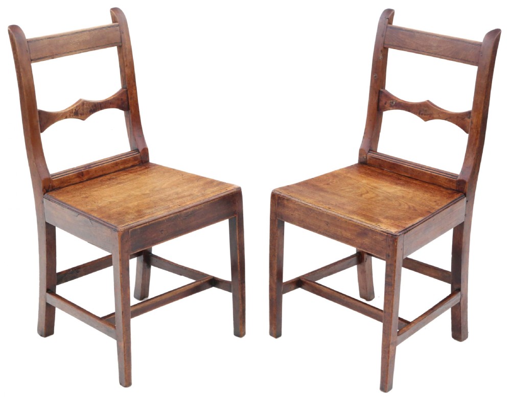 Antique quality matched set of 9 8 6 19th Century elm kitchen dining chairs View IV