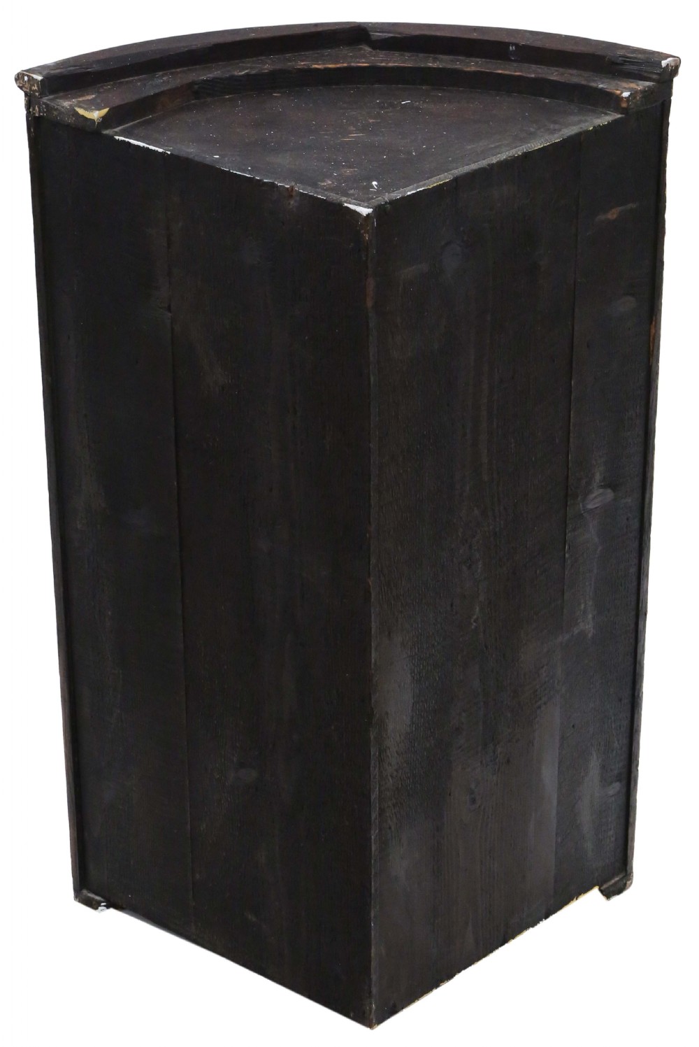 Antique quality 18th Century crossbanded oak barrel corner wall cupboard View III