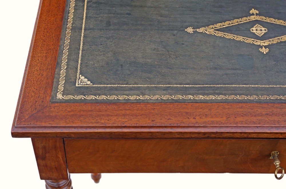 Antique quality mahogany writing table C1900 View III