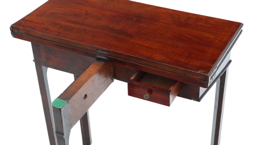 Antique quality Georgian 18th Century Cuban mahogany folding console tea table View IV