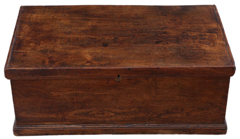 Antique Georgian 18th Century small elm box coffer