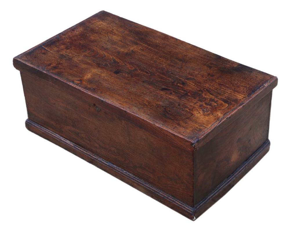 Antique Georgian 18th Century small elm box coffer View IV