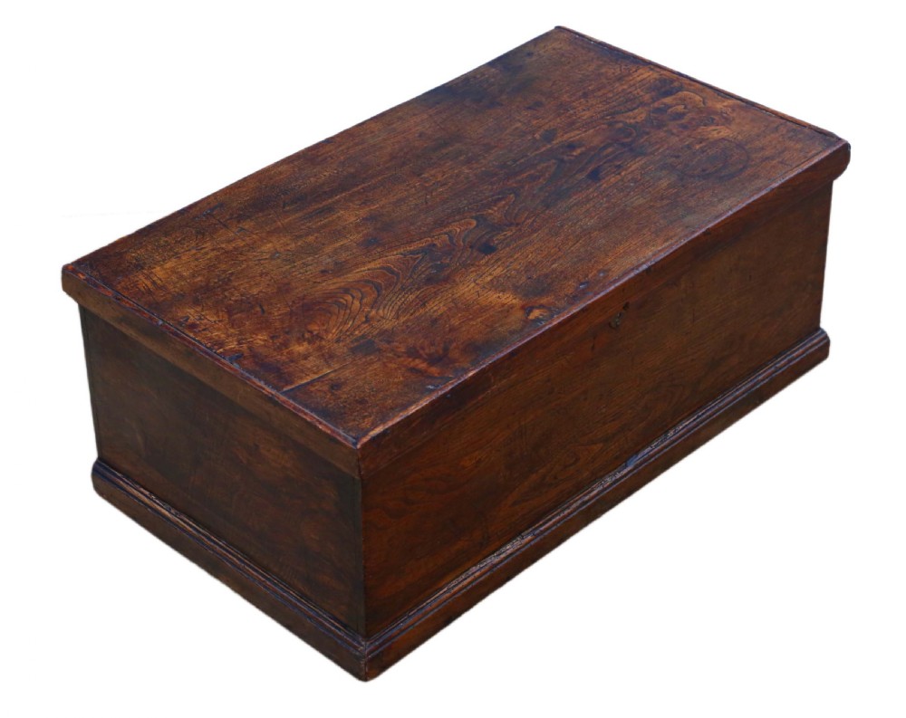 Antique Georgian 18th Century small elm box coffer View V
