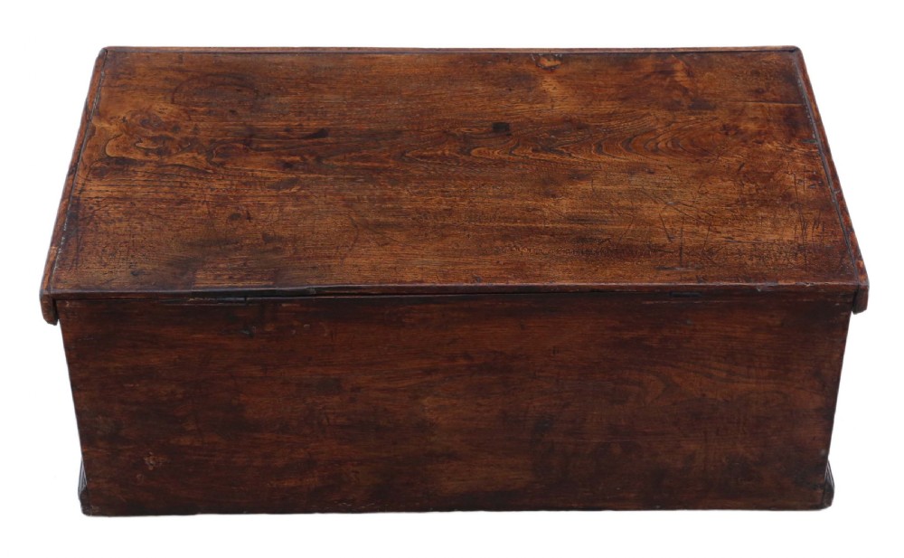 Antique Georgian 18th Century small elm box coffer View VI