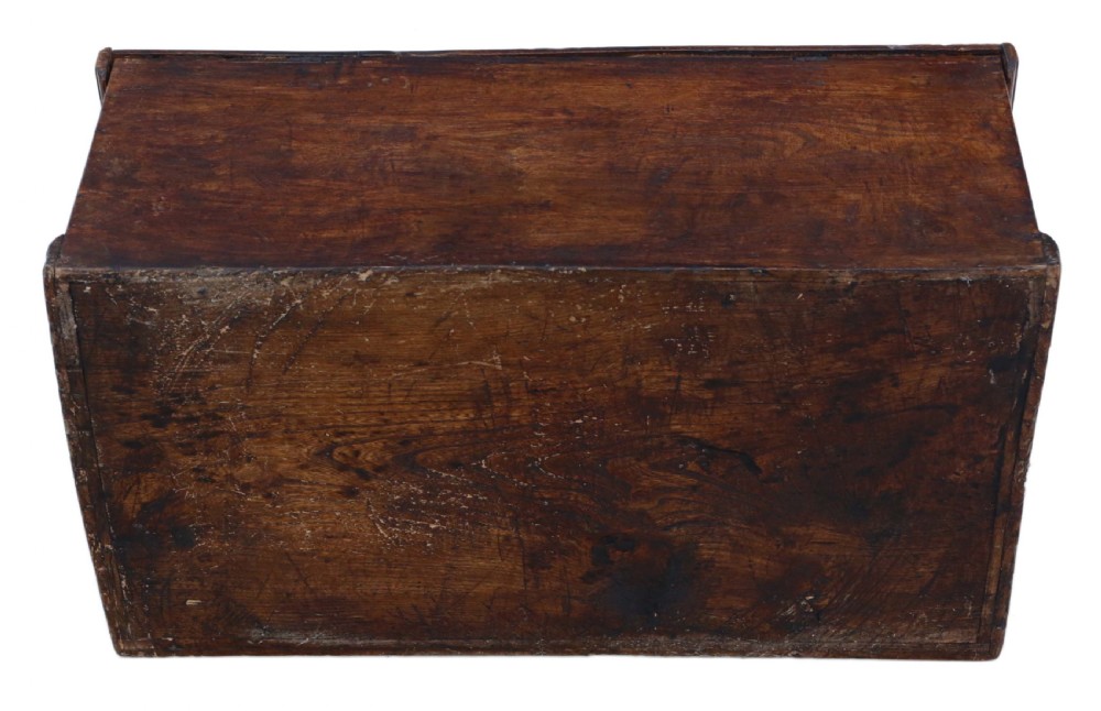 Antique Georgian 18th Century small elm box coffer View VII