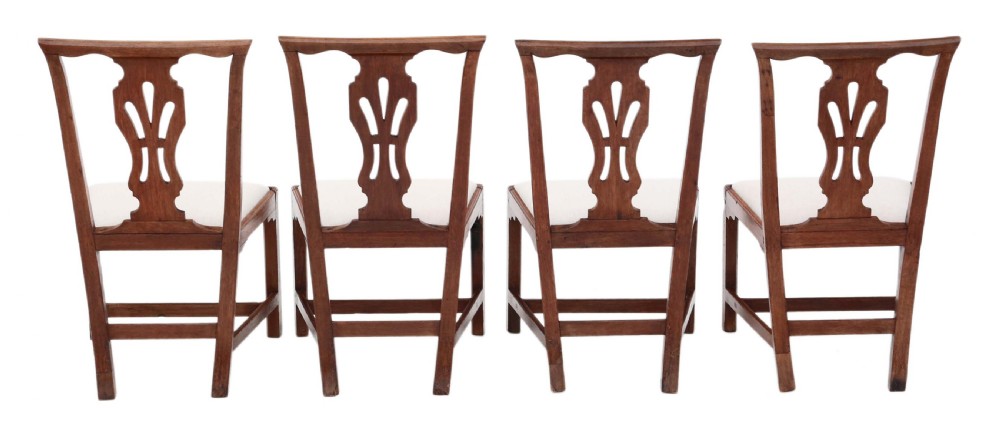 Antique quality set of 4 Georgian oak dining chairs C1790 View II