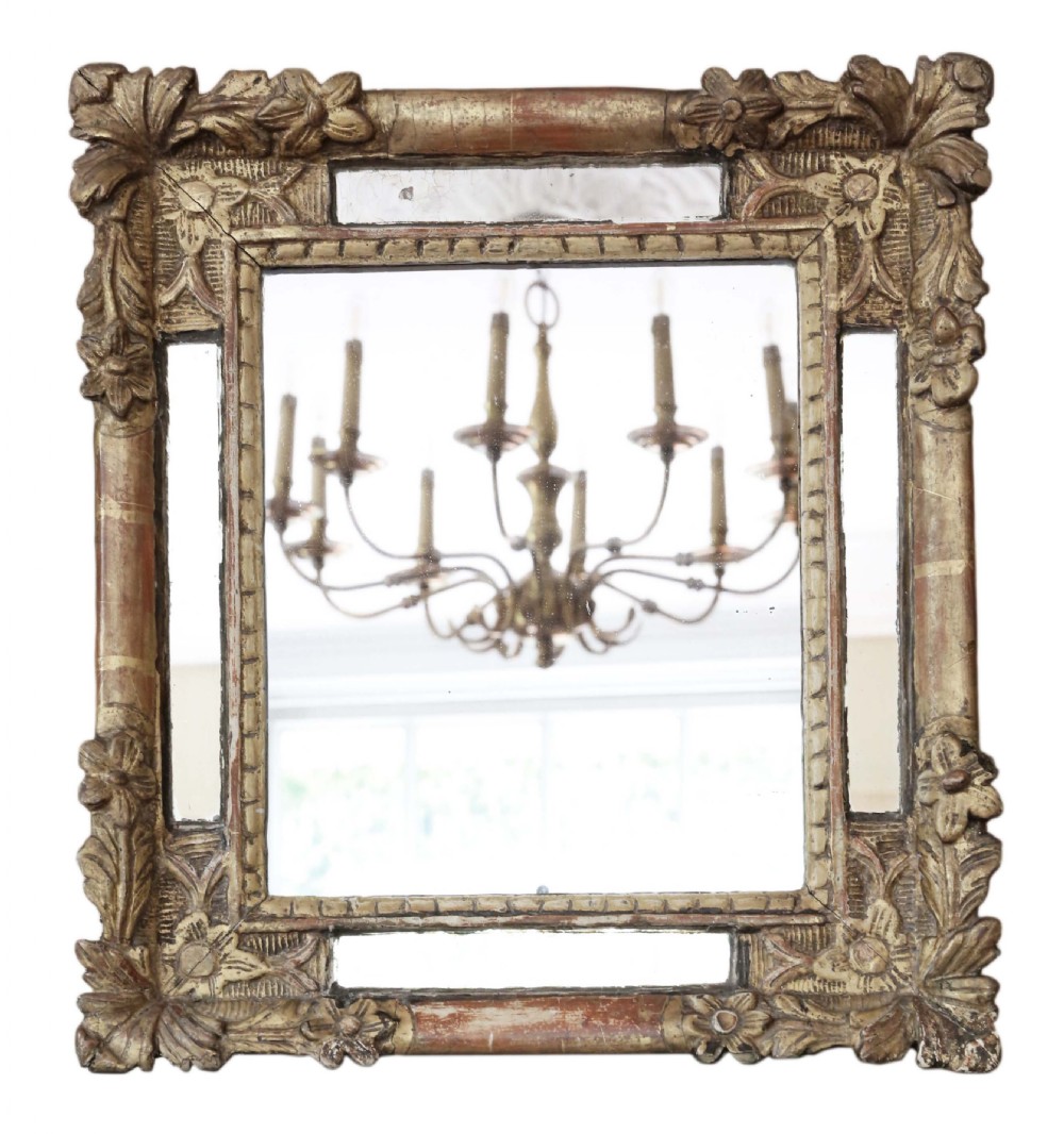 Antique quality gilt overmantle wall mirror early 19th Century