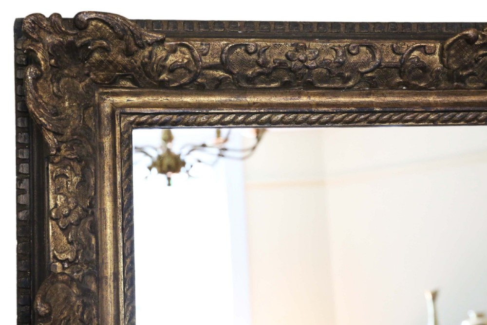 Antique 19th Century large quality gilt overmantle wall mirror View II